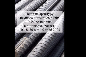 Цены на арматуру немного снизились, на оцинковку - выросли