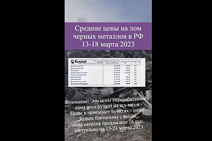 Цены на лом черных металлов в РФ, 20 марта 2023