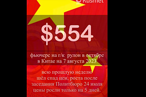 Трудное восстановление рынка в Китае: опять остановился недельный спад цен, 7 августа