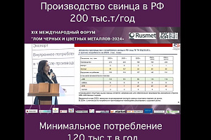 Минимальное потребление свинца в России составляет 120 тыс.т в год