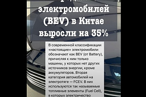 Продажи электромобилей в Китае выросли на 35% в августе