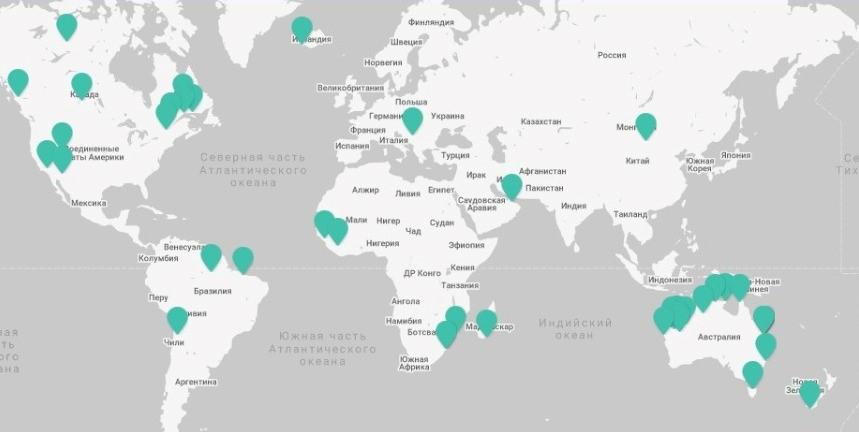 Рисунок 1 – Активы компании Rio Tinto в мире 